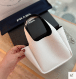 Prada Mini Leather Handbag White 18Cm 1Ba349 2Dkv F0G3Z V Ooo - Image 3
