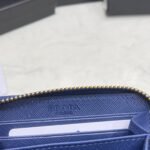 Prada Saffiano Leather Coin Purse Bluette Wallet 10Cm 1Mm268 Qwa F0016 - Image 4