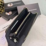 Prada Large Saffiano Triangle Zip Around Long Wallet Black 19Cm 1Ml506 Qhh F0002 - Image 6