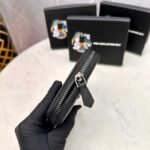 Prada Saffiano Leather Coin Purse Full Black Wallet 10Cm 1Mm268 Qwa F0016 - Image 4