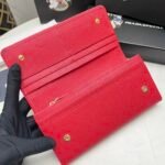 Prada Saffiano Lux Leather Flap Continental Red Wallet 19Cm - Image 6