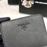 Prada Saffiano Leather Coin Purse Full Black Wallet 10Cm 1Mm268 Qwa F0016 - Image 6