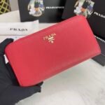 Prada Large Saffiano Leather Wallet Fiery Red 19Cm 1Ml506 Qwa F068Z - Image 8