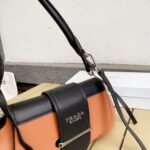Prada City Calfskin Sidonie Shoulder Bag Brown And Black 28Cm 1Bd168 - Image 9