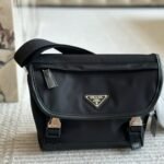 Prada Re Nylon And Saffiano Leather Shoulder Bag Black 24Cm 2Vd066 2Dmg F0002 V Oom - Image 2