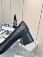 Prada Triangle Logo Bow Pump In Black - Image 6