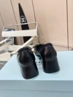 Prada Triangle Logo Bow Pump In Black - Image 3