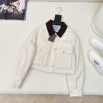 Prada Cropped Jacket Technical Canvas White - Image 2