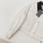 Prada Cropped Jacket Technical Canvas White - Image 7