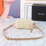 Prada Raffia Crochet Shoulder Bag Natural 20Cm 1Bh196 2A2T F0018 V Ouo - Image 5