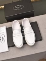 Prada Men’S Flat Loafers Leather White - Image 6