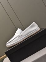 Prada Men’S Flat Loafers Leather White - Image 5