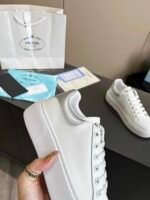Prada Sneaker In White Leather With Silver Logo - Image 2