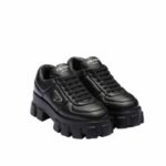 Prada Soft Padded Nappa Leather Lace Up Shoes Black 1E119N 2Dl8 F0002 F 055