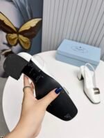 Prada Leather Slingback Pumps White - Image 2