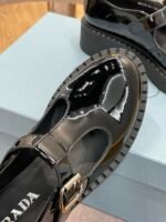 Prada Brushed Leather Mary Jane T Strap Shoes Black 2Ee372 055 F0002 - Image 2