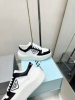 Prada Leather Platform Sneaker White And Black - Image 4