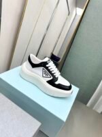 Prada Leather Platform Sneaker White And Black - Image 5