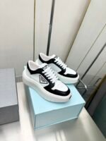 Prada Leather Platform Sneaker White And Black - Image 6