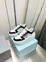 Prada Leather Platform Sneaker White And Black - Image 7