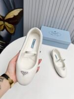 Prada Soft Padded Nappa Leather Ballerinas White - Image 4