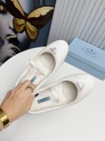 Prada Soft Padded Nappa Leather Ballerinas White - Image 5