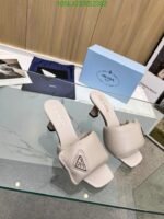 Prada Soft Padded Nappa Sandals Beige 1Xx6542Dl8F0F24F065 - Image 5