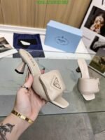 Prada Soft Padded Nappa Sandals Beige 1Xx6542Dl8F0F24F065 - Image 4