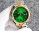 Rolex Datejust Roman Numeral Dial Oystersteel And Gold In Green 41Mm - Image 3