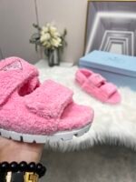 Prada Petal Pink Terrycloth Sandals 1X737Mh39F0442Fd020 - Image 4
