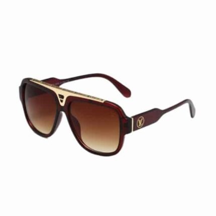 Louis Vuitton Red With Gold Metal Sunglasses