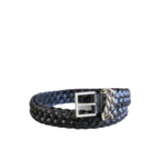Saint Laurent Genuine Leather Universal Black And Silver Belt