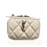 Saint Laurent Quilted Mini Bag With Zip White 12Cm
