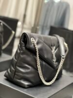 Saint Laurent Puffer Medium In Nappa Leather Silver Black 31Cm 5774751El001000 - Image 7
