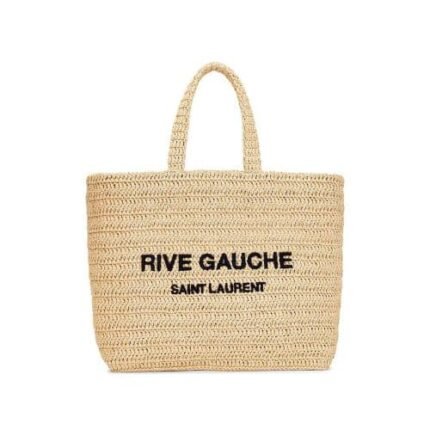 Saint Laurent Rive Gauche Supple Tote Bag In Raffia Crochet 38Cm 688864Gaaa12086