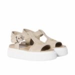 Miumiu Denim Flatform Sandals Colonial Beige 5X402E Csl F0044 F 045