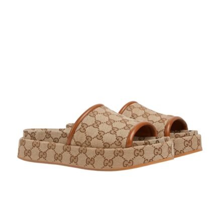 Gucci Women’s Gg Platform Sandal Beige 816797 Fad9C 9745