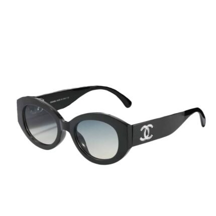 Chanel Oval Sunglasses Acetate And Nylon Black