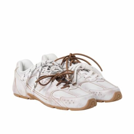Miu Miu X New Balance 530 Sl Leather Sneaker White And Brown 5E165E 3F33 F0009 F D005