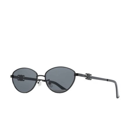 Celine Butterfly Cat Eye Sunglasses With Logo In All Black