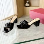 Valentino Vlogo Signature Patent Leather Slide Sandal Black 6W2S0Ha6Tmk 0No - Image 6