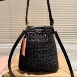 Miumiu Woven Fabric Mini Bag Black 22Cm 5Nd016 2Do1 F0889 - Image 6