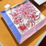 Gucci Floral Print Silk Square Scarf In Blue And Red 90Cm - Image 5