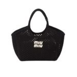 Miumiu Ivy Mesh Bag In Black 27Cm 5Bg281 2F8E F0N12 V Ooo