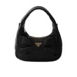 Prada Re Nylon And Nappa Leather Mini Bag With Bow Black 20Cm 1Bc241 Rp0C F0002 V Oxo