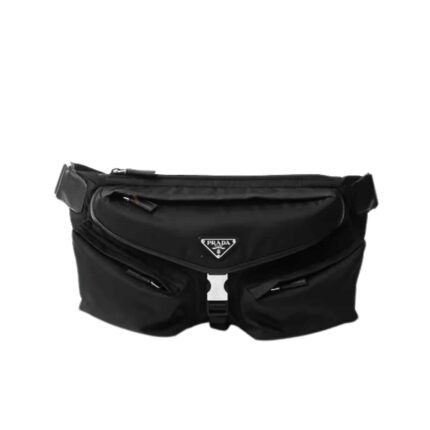 Prada Re Nylon And Leather Shoulder Bag Black 28Cm 2Vh175 2Dw3 F0002 V Ooo