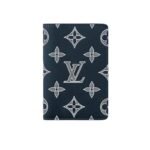 Louis Vuitton Pocket Organizer Monogram Calfskin Navy Blue 7Cm M83378