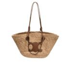 Celine Triomphe Panier In Raffia And Calfskin Tan 31Cm
