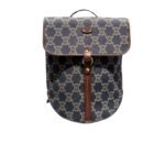 Celine Macadam Backpack Denim Canvas Navy Blue 34Cm