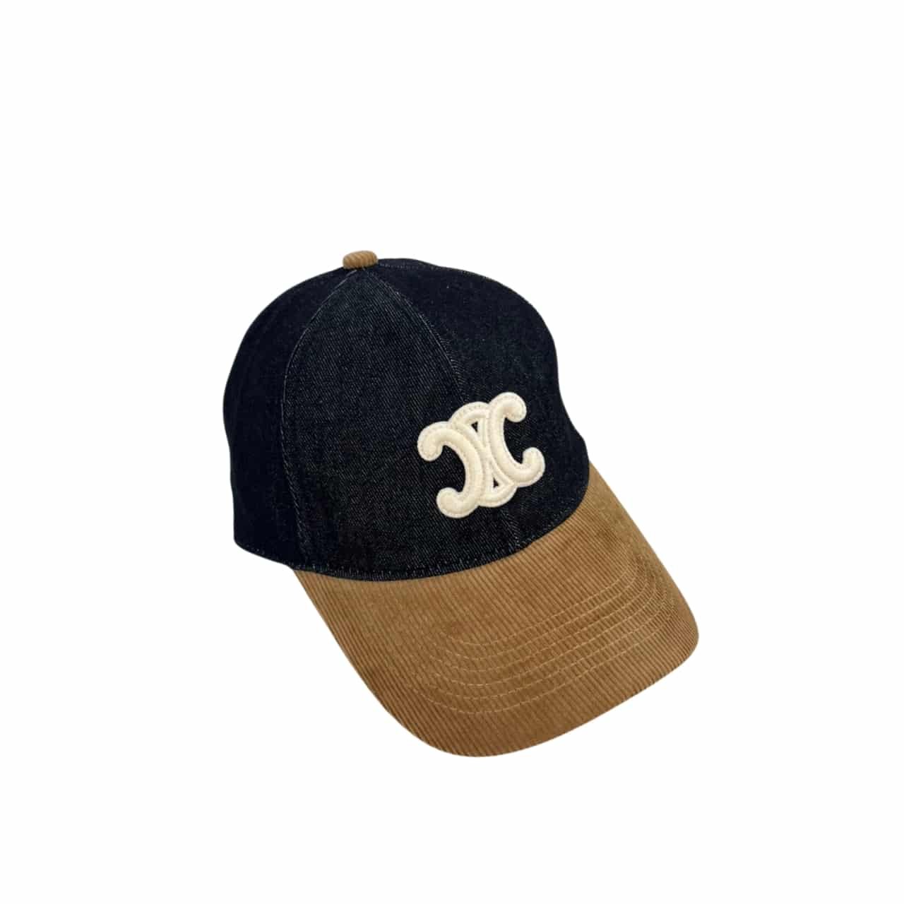 TBNB-13-1 Celine Triomphe Baseball Cap In Union Wash Black - Image 1